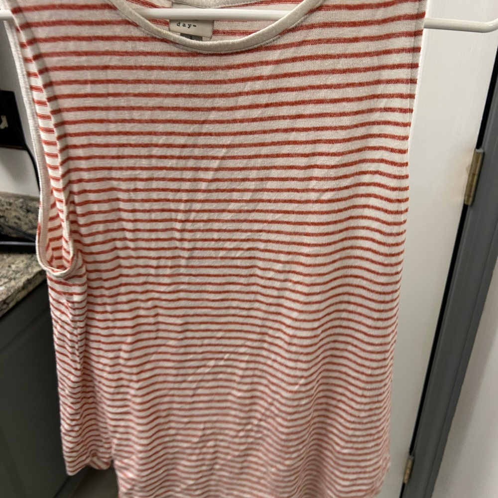 A NEW DAY stripe tee.